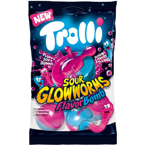 Trolli Flavor Bomb Sour Glowworms 75g - 21ct