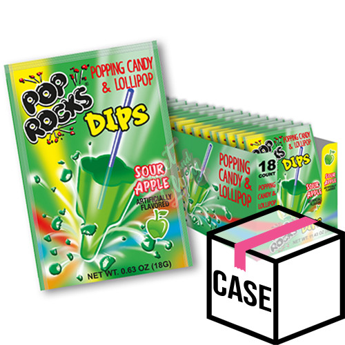 Pop Rocks Dips Sour Apple 18g - Case