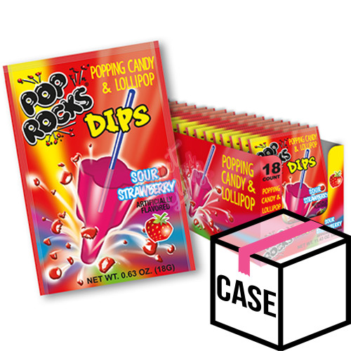 Pop Rocks Dips Sour Strawberry 18g - Case