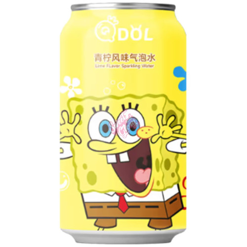 Qdol SpongeBob Lime Sparkling Water 330ml - Case