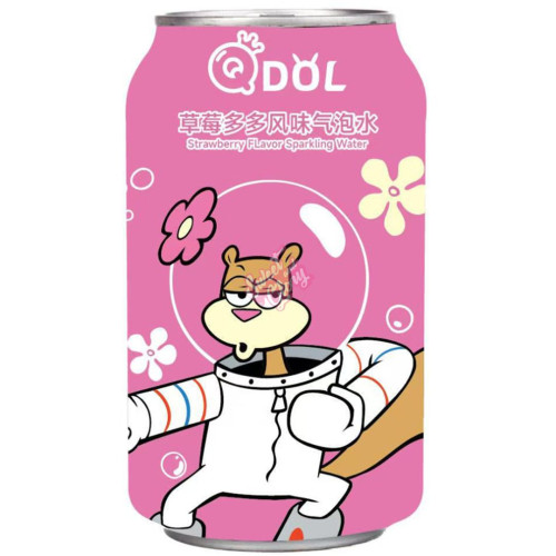 Qdol SpongeBob Strawberry Sparkling Water 330ml - Case