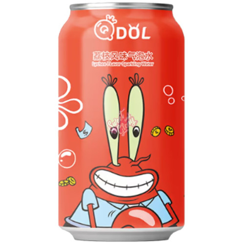 Qdol SpongeBob Lychee Sparkling Water 330ml - Case