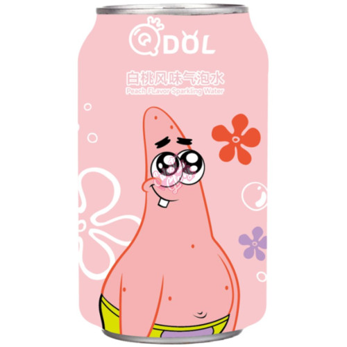 Qdol SpongeBob Peach Sparkling Water 330ml - Case