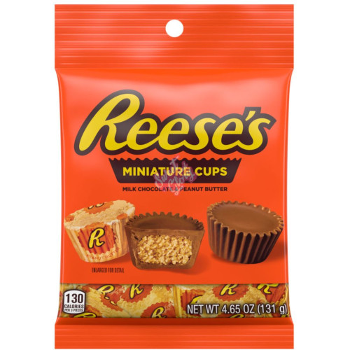 Reese's Peanut Butter Cup Miniatures Peg Bag 131g - Case