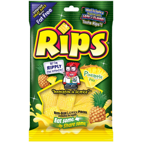 Rips Pineapple Pieces Peg Bag 113g - 12ct
