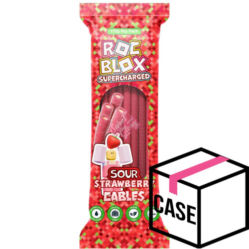 ROCBLOX Supercharged Sour Strawberry Cables 170g - Case