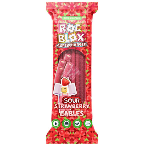 ROCBLOX Supercharged Sour Strawberry Cables 170g - 12ct