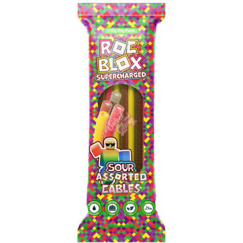 ROCBLOX Supercharged Sour Assorted Cables 170g - 12ct