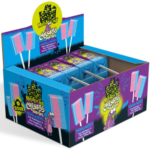 Chewbies Duo Pops Sour Bubbleberry 10g - 30ct