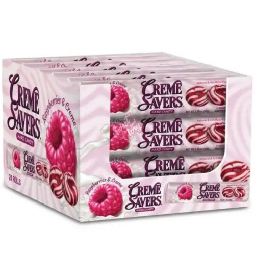Creme Savers Rolls Raspberry & Creme 50g - 24ct