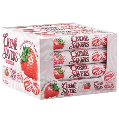 Creme Savers Rolls Strawberries & Creme 50g - 24ct