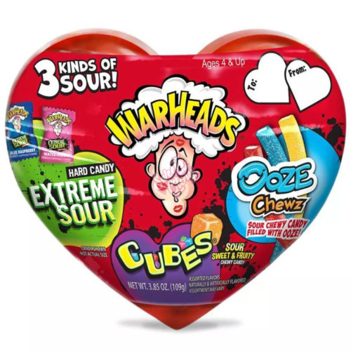 Warheads Valentine Sour Heart Scrambler 109g - 8ct