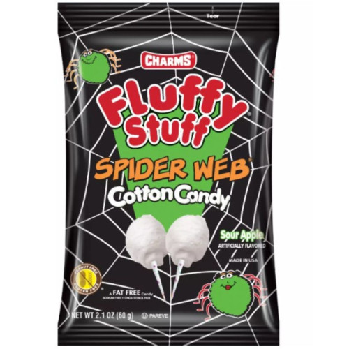 Charms Fluffy Stuff Spider Web Cotton Candy 60g - 24ct