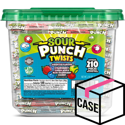 Sour Punch Twists Tub 1174g 210 count - Case