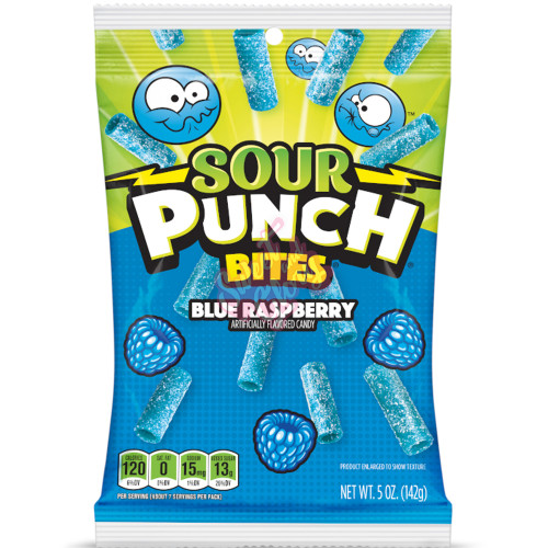 Sour Punch Blue Raspberry Bites 142g - 12ct