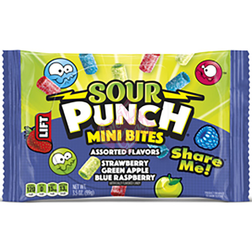 Sour Punch Mini Bites Assorted Flavours 99g - 12ct
