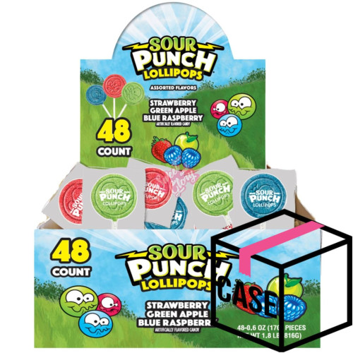 Sour Punch Lollipops 17g - Case