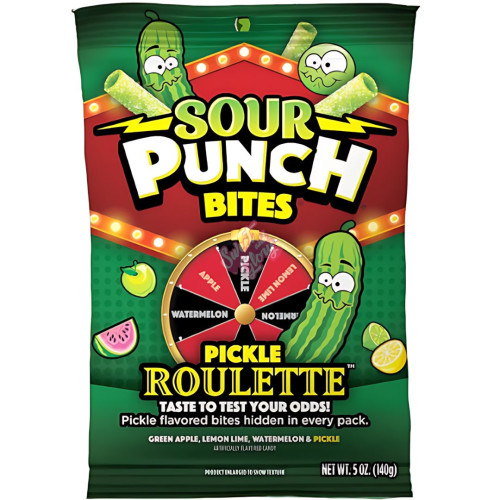 Sour Punch Bites Pickle Roulette 141g - 12ct