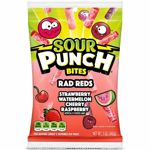 Sour Punch Bites Rad Reds 141g - 12ct