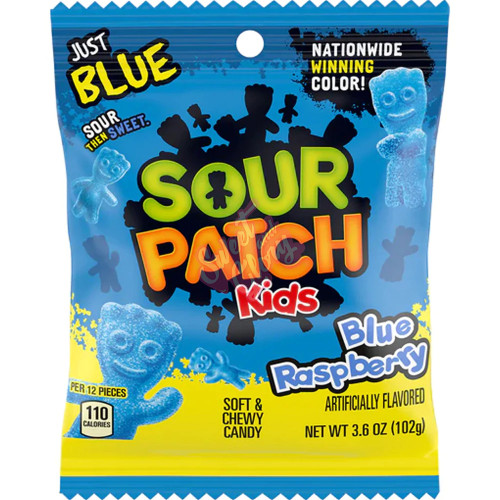 Sour Patch Kids Blue Raspberry Peg Bag 102g - 12ct