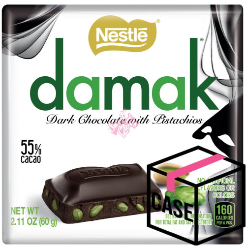 Nestle Damak Dark Chocolate with Pistachio 60g - Case