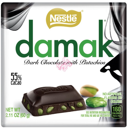 Nestle Damak Dark Chocolate with Pistachio 60g - 6ct
