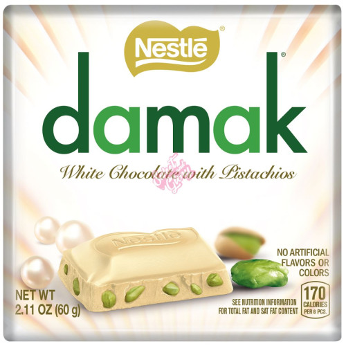Nestle Damak White Chocolate with Pistachio 60g - 6ct