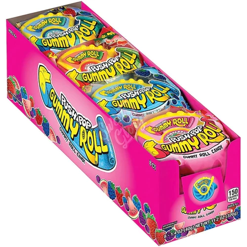 Topps Push Pop Gummy Roll 39g - 8ct