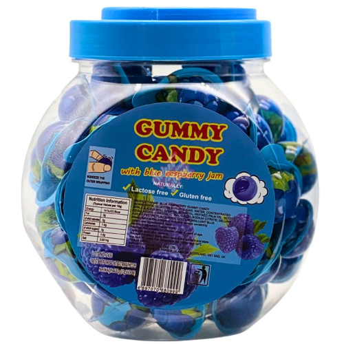 Gummy Candy Jar Blue Raspberry 10g - 50ct