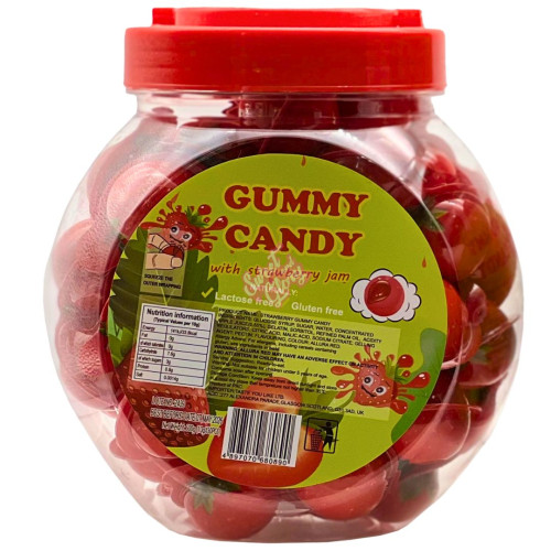 Gummy Candy Jar Strawberry 10g - 50ct