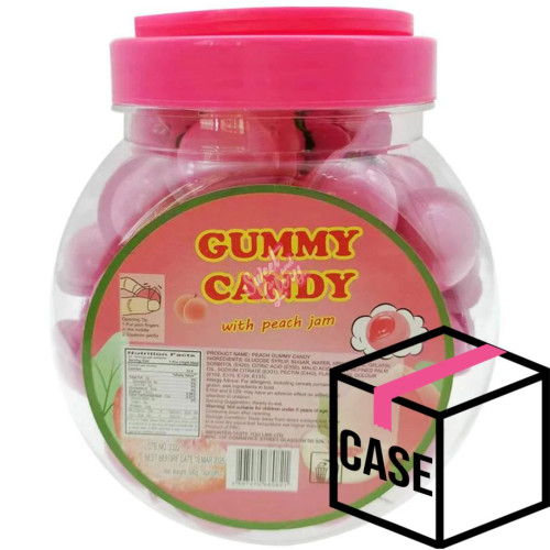 Gummy Candy Jar Peach 10g - Case