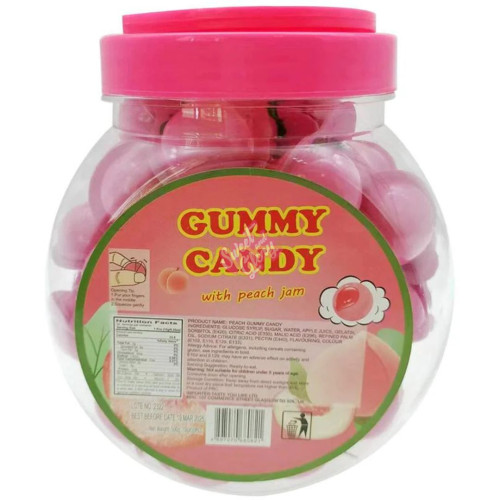 Gummy Candy Jar Peach 10g - 50ct