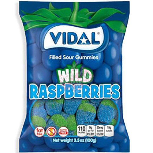 Vidal Sour Wild Raspberries Peg Bag 100g - 14ct
