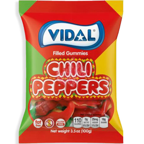Vidal Chili Peppers Peg Bag 100g - 14ct