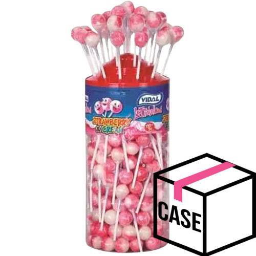 Vidal Strawberry & Cream Lollies 150pcs - Case