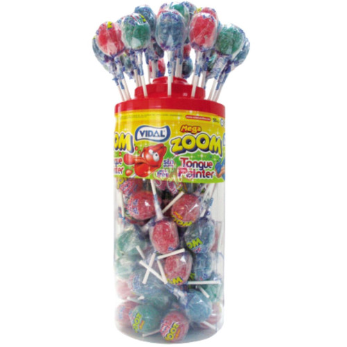 Vidal Mega Zoom Tongue Painter Lollies 50pcs - 50ct