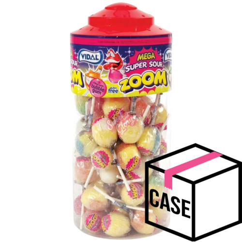 Vidal Mega Super Sour Zoom Lollies 50pcs - Case