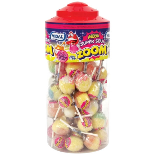 Vidal Mega Super Sour Zoom Lollies 50pcs - 50ct