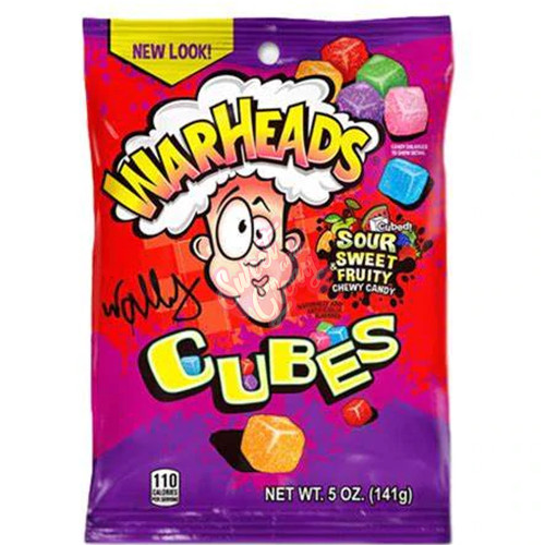 Warheads Chewy Cubes Peg Bag 141g - 12ct