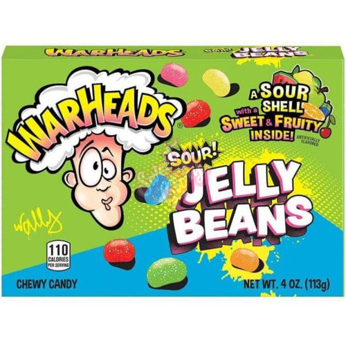 Warheads Sour Jelly Beans Theatre 113g - 12ct