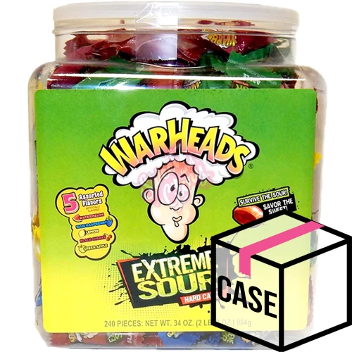Warheads Extreme Sour Tub (240pc) Jar 964g - Case