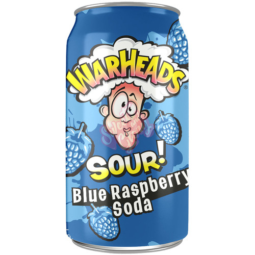 Warheads Sour Blue Raspberry Soda 330ml - 12ct