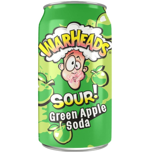 Warheads Sour Green Apple Soda 330ml - 12ct