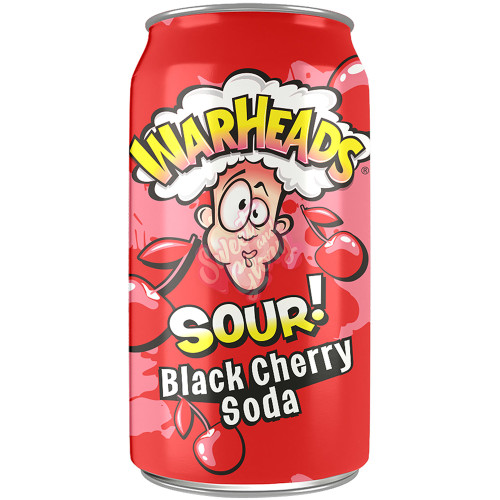 Warheads Sour Black Cherry Soda 330ml - 12ct