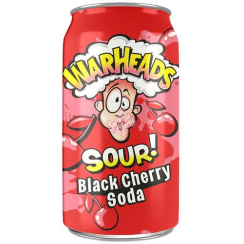 Warheads Sour Black Cherry Soda 330ml - Case ! Clearance !