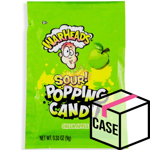 Warheads Sour Popping Candy Green Apple 9g - Case