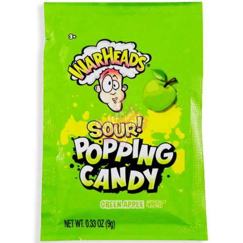 Warheads Sour Popping Candy Green Apple 9g - 20ct