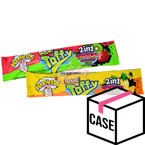 Warheads Sour Taffy Bar 2 in 1 Tropical 42g - Case