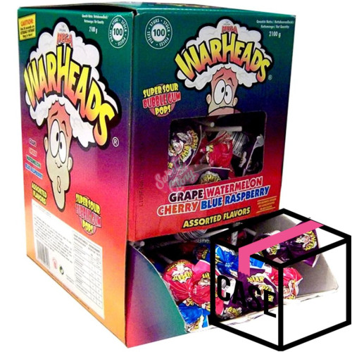 Warheads Mega Lollies 100 Pieces 21g - Case