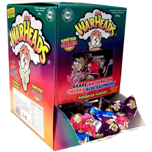 Warheads Mega Lollies 100 Pieces 21g - 100ct